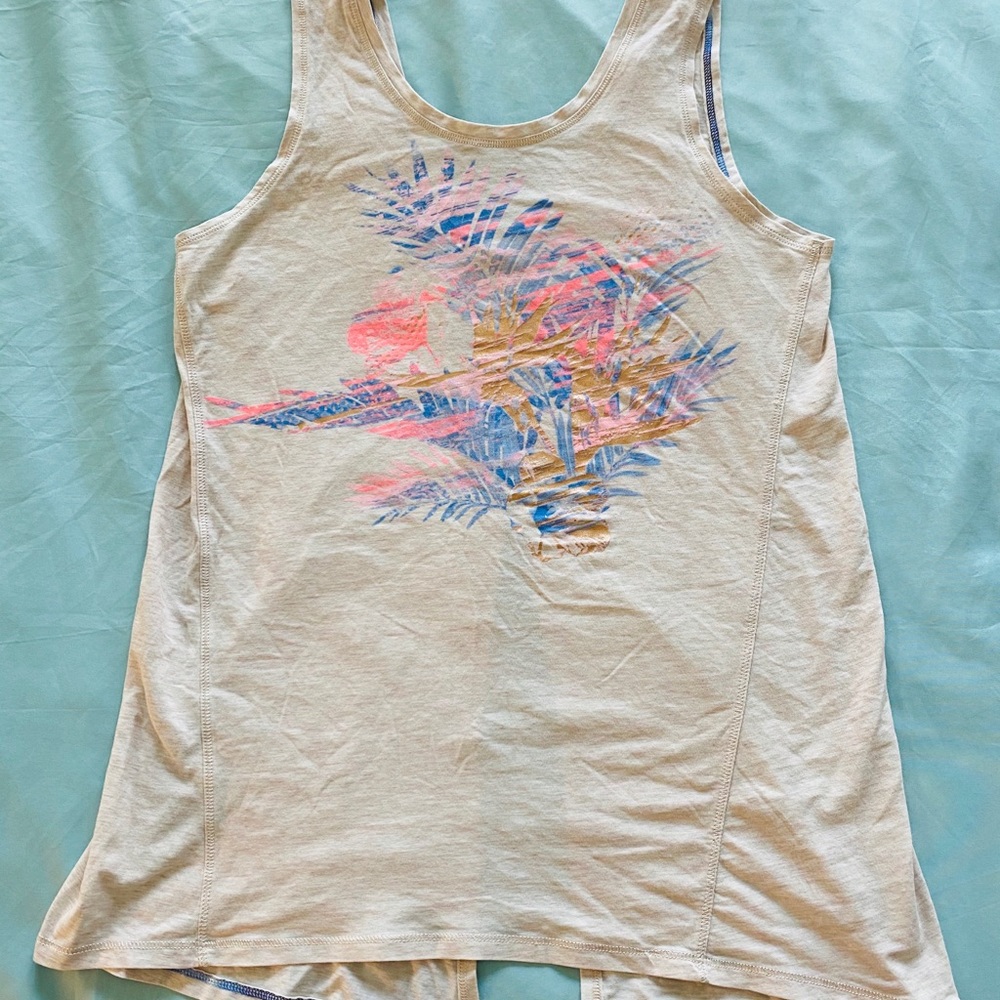 Ivivva Tan Pink Purple tie back flowy tank top 14